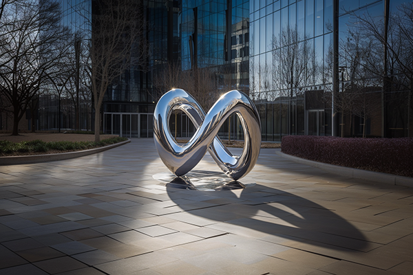 Modern Stainless Steel Infinity Loop Sculpture For Landscape